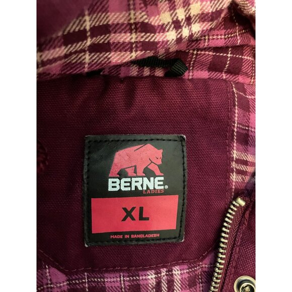 Berne Ladies Maroon Jacket Plaid Lining Snap Closures XL - Picture 3 of 16